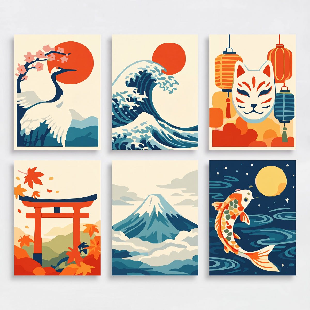 Japanese Art - Mini Paint by Numbers Set
