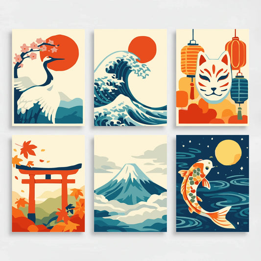 Japanese Art - Mini Paint by Numbers Set