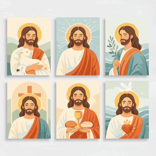 Jesus Christ Sacred Art - Mini Paint by Numbers Set