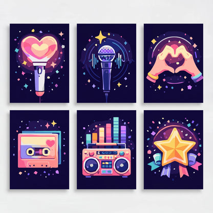 K-Pop Concert Vibes - Mini Paint by Numbers Set