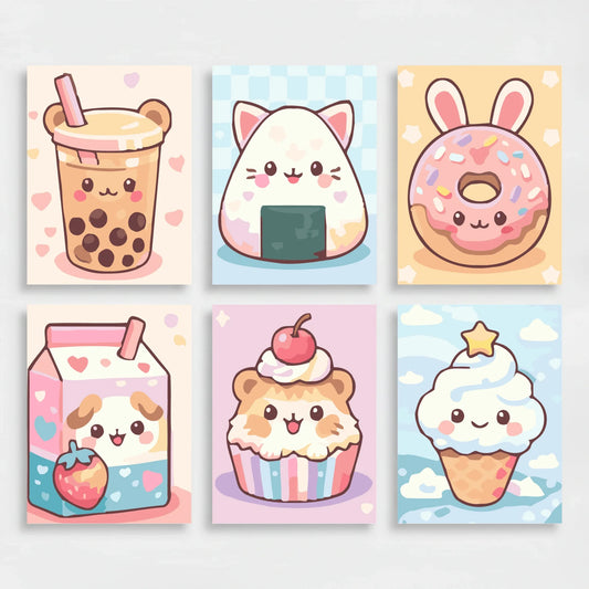 Kawaii Food - Mini Paint by Numbers Set