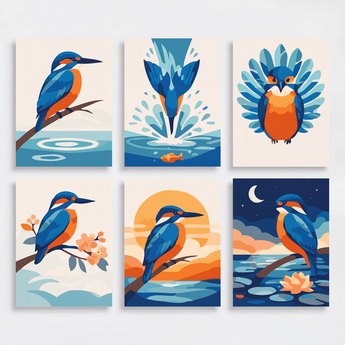 Kingfishers - Mini Paint by Numbers Set