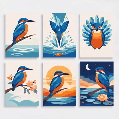 Kingfishers - Mini Paint by Numbers Set