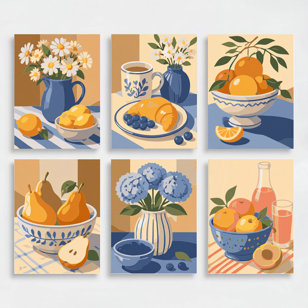 Kitchen Still Life Blooms & Fruit - Mini Paint by Numbers Set