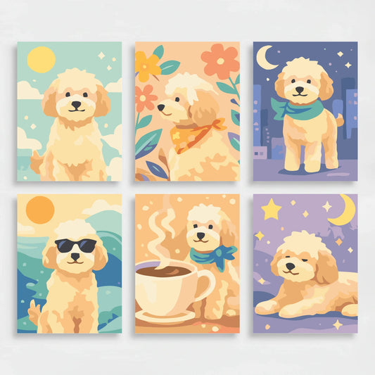Labradoodles - Mini Paint by Numbers Set