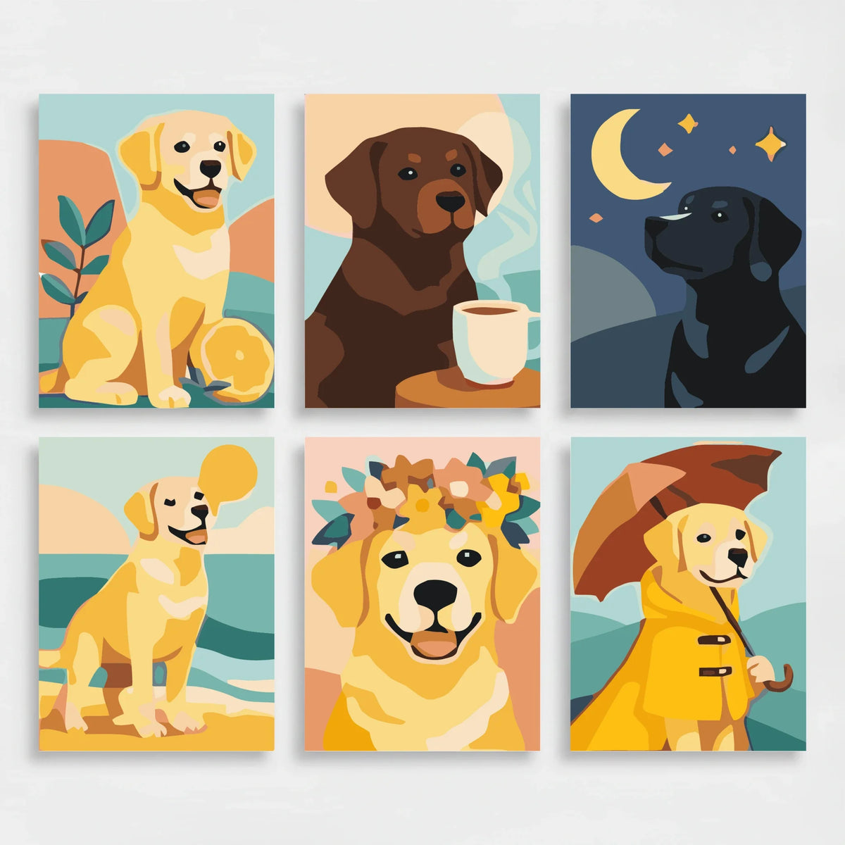 Labradors - Mini Paint by Numbers Set