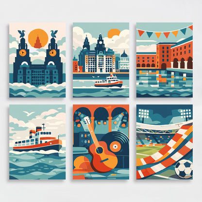Liverpool Landmarks - Mini Paint by Numbers Set