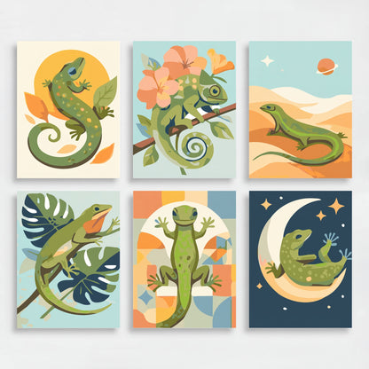 Lizards - Mini Paint by Numbers Set