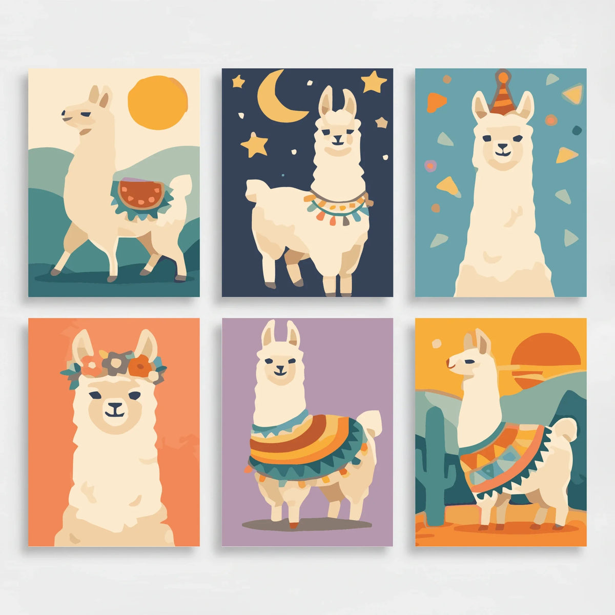 Llamas - Mini Paint by Numbers Set