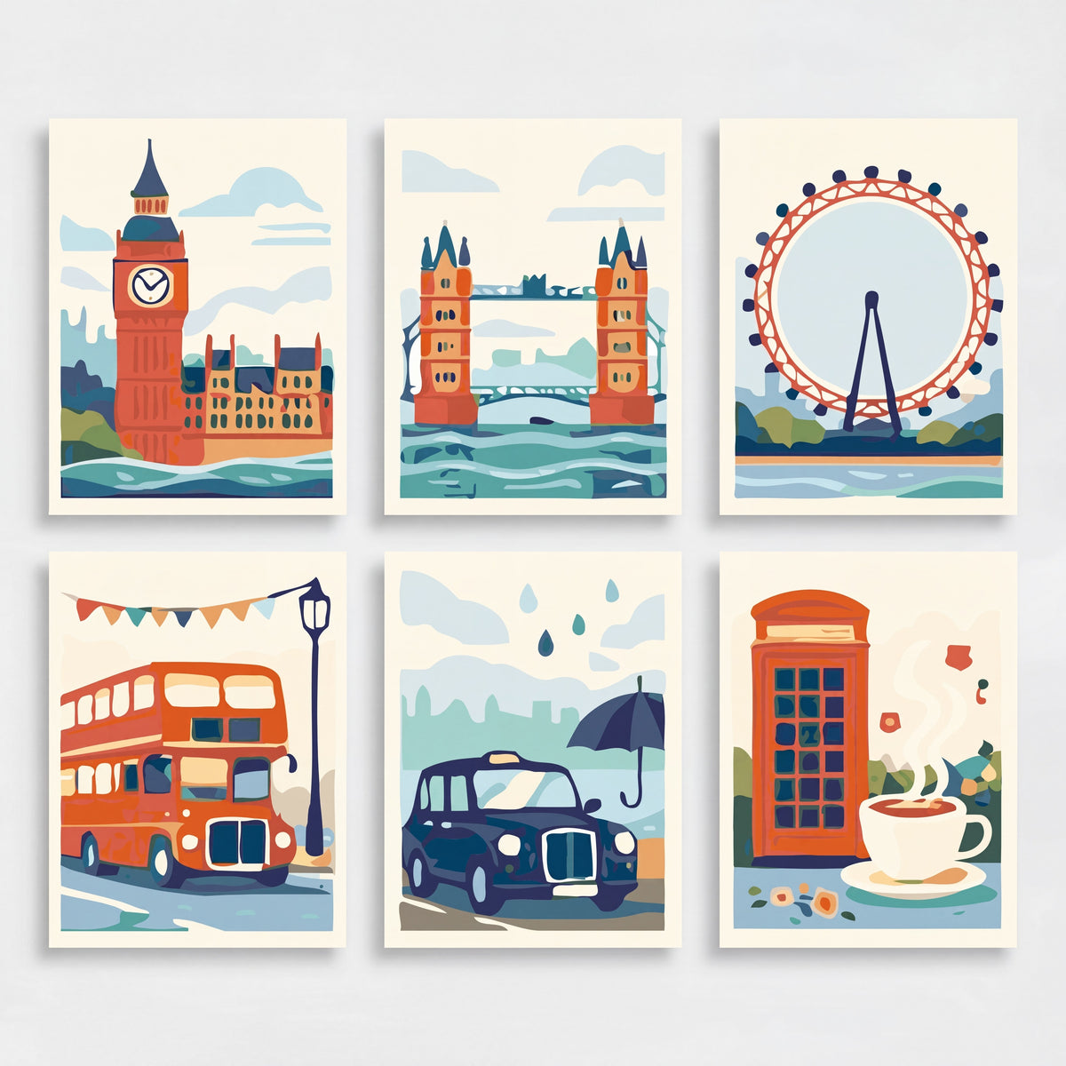 London Landmarks - Mini Paint by Numbers Set