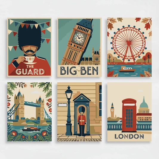 London Icons - Mini Paint by Numbers Set