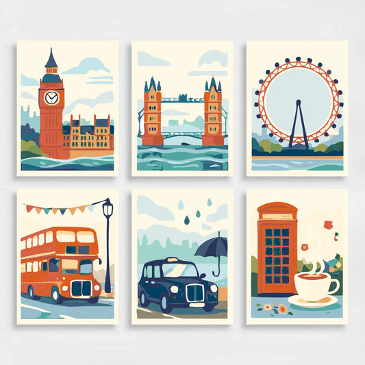 London Landmarks - Mini Paint by Numbers Set