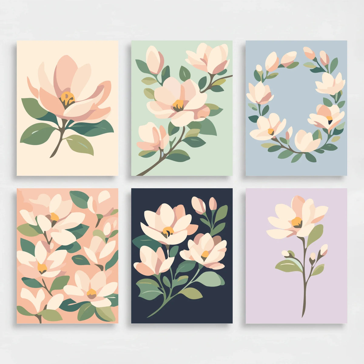 Magnolias - Mini Paint by Numbers Set