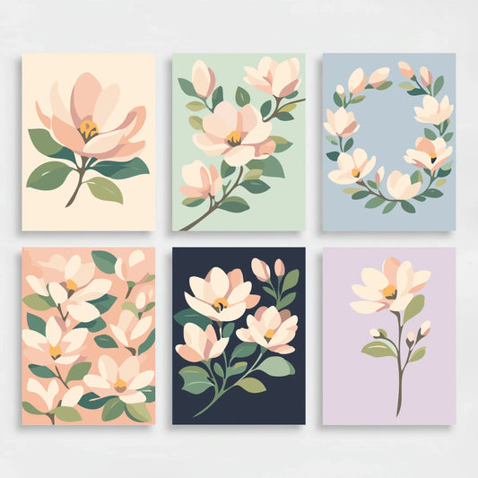 Magnolias - Mini Paint by Numbers Set