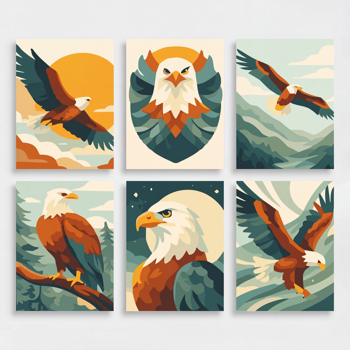 Majestic Eagles - Mini Paint by Numbers Set