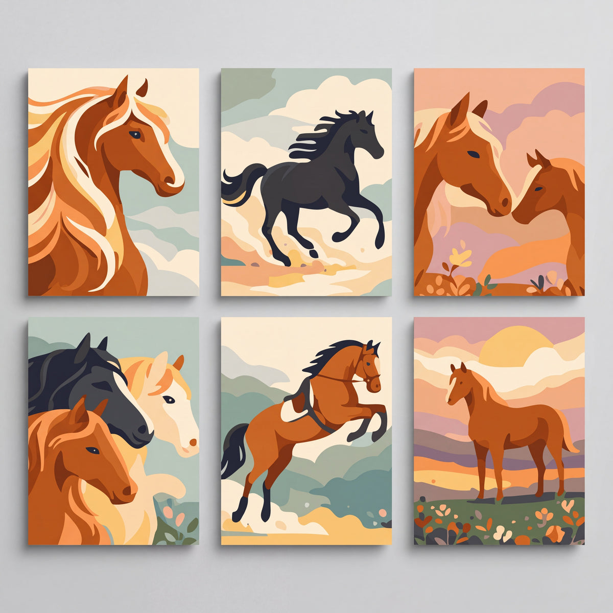 Majestic Horses - Mini Paint by Numbers Set