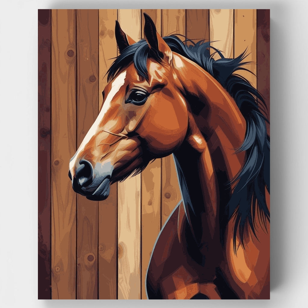 Majestic Bay Horse Portrait - Paint by Numbers Kit