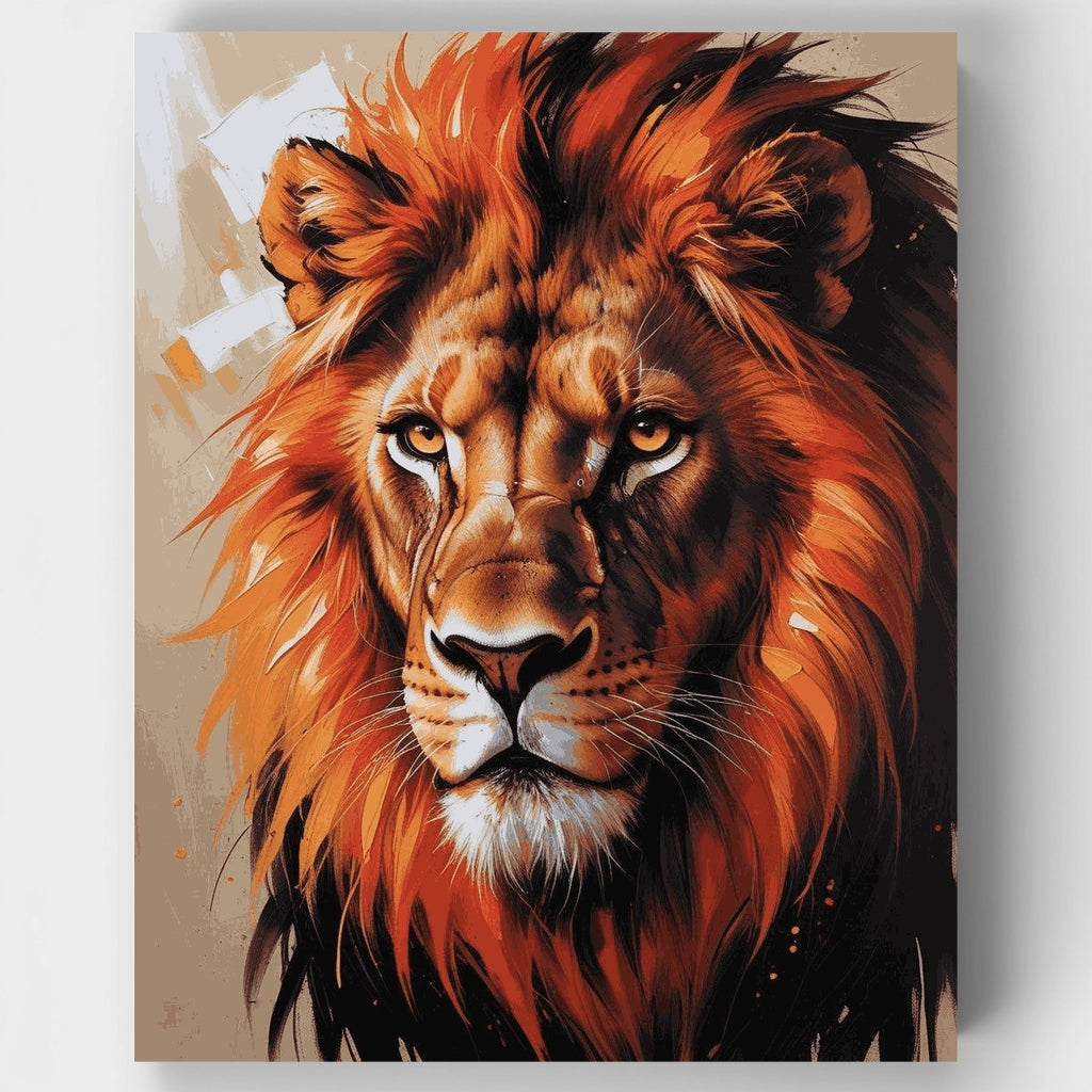 Majestic Fiery Lion - Paint by Numbers Kit