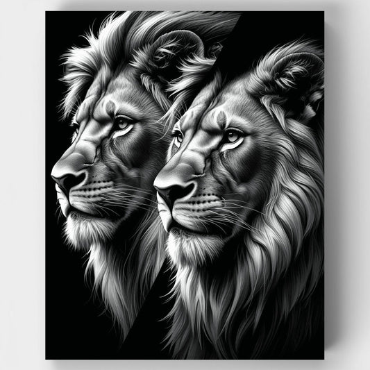 Majestic Twin Lions - Paint by Numbers Kit