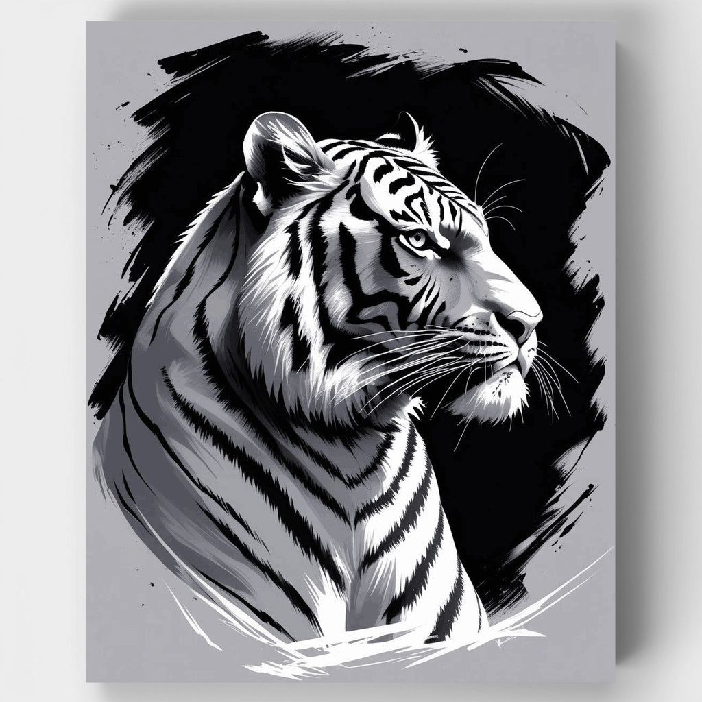 Majestic White Tiger Portrait - Paint by Numbers Kit