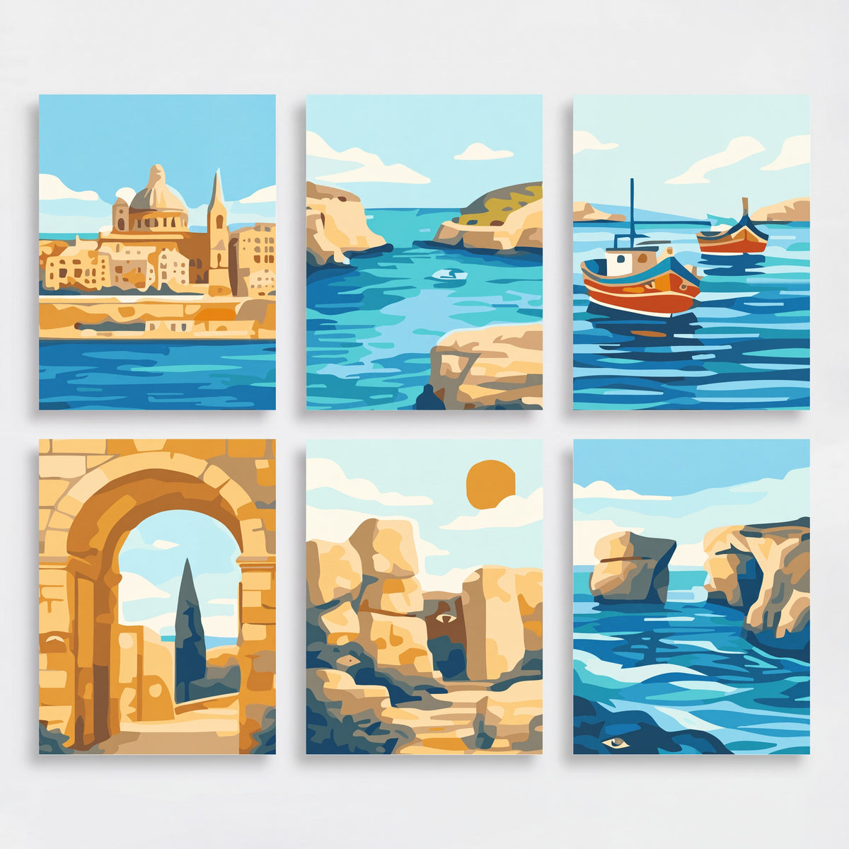 Malta Coastal Dreams - Mini Paint by Numbers Set