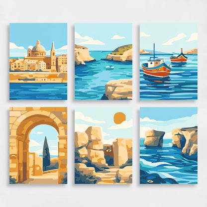 Malta Coastal Dreams - Mini Paint by Numbers Set