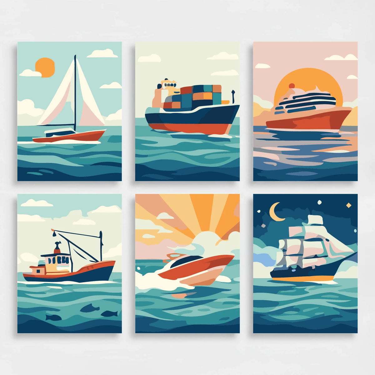 Maritime Vessels - Mini Paint by Numbers Set