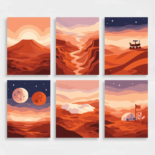 Mars Exploration - Mini Paint by Numbers Set