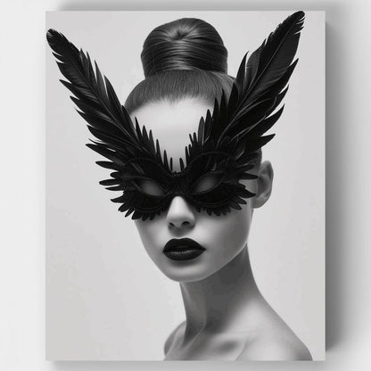 Masked Elegance in Black and White - Paint by Numbers Kit