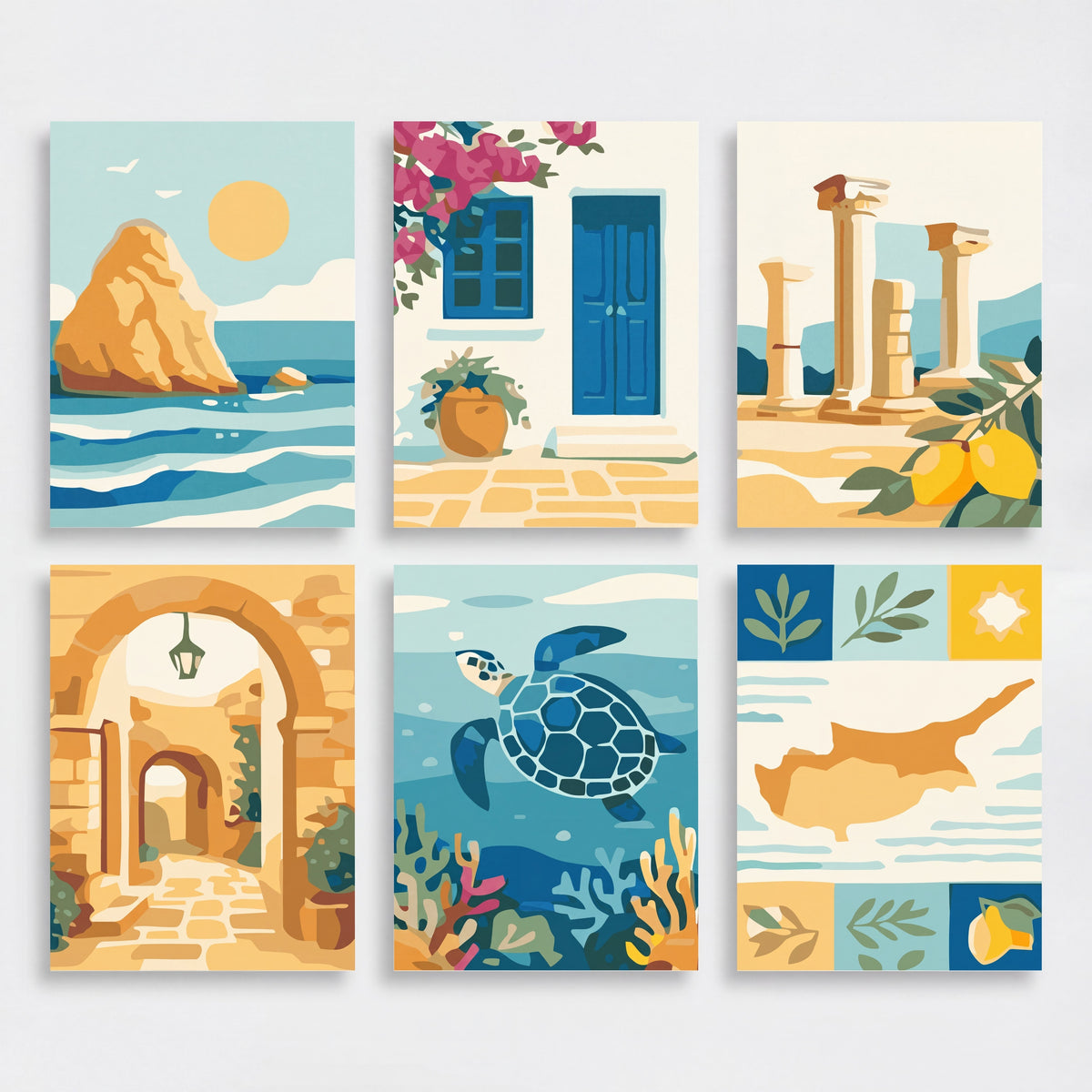 Mediterranean Escape - Mini Paint by Numbers Set