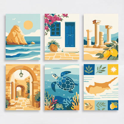 Mediterranean Escape - Mini Paint by Numbers Set