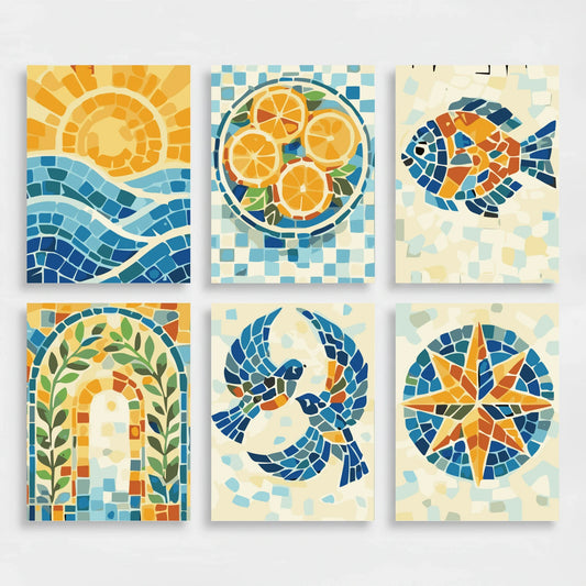 Mediterranean Mosaic - Mini Paint by Numbers Set