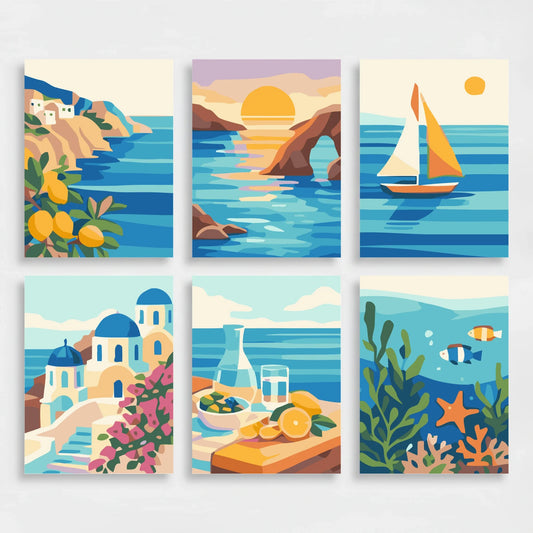 Mediterranean Sea - Mini Paint by Numbers Set