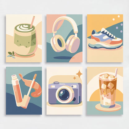 Modern Lifestyle Essentials - Mini Paint by Numbers Set