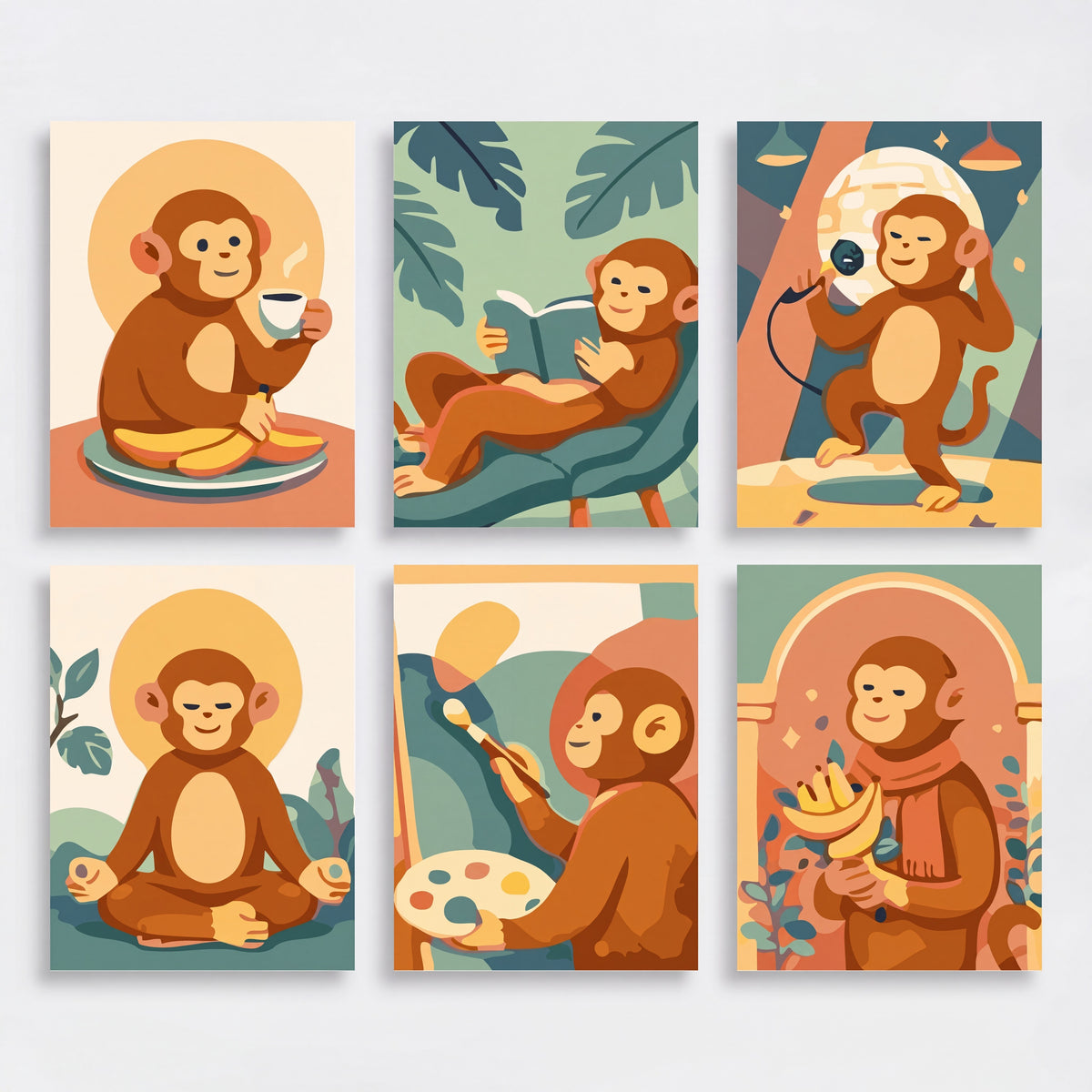 Monkeys - Mini Paint by Numbers Set