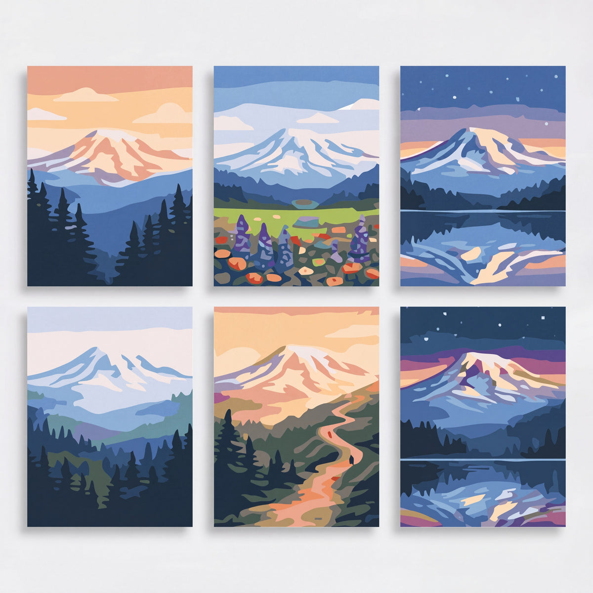 Mount Rainier National Park - Mini Paint by Numbers Set