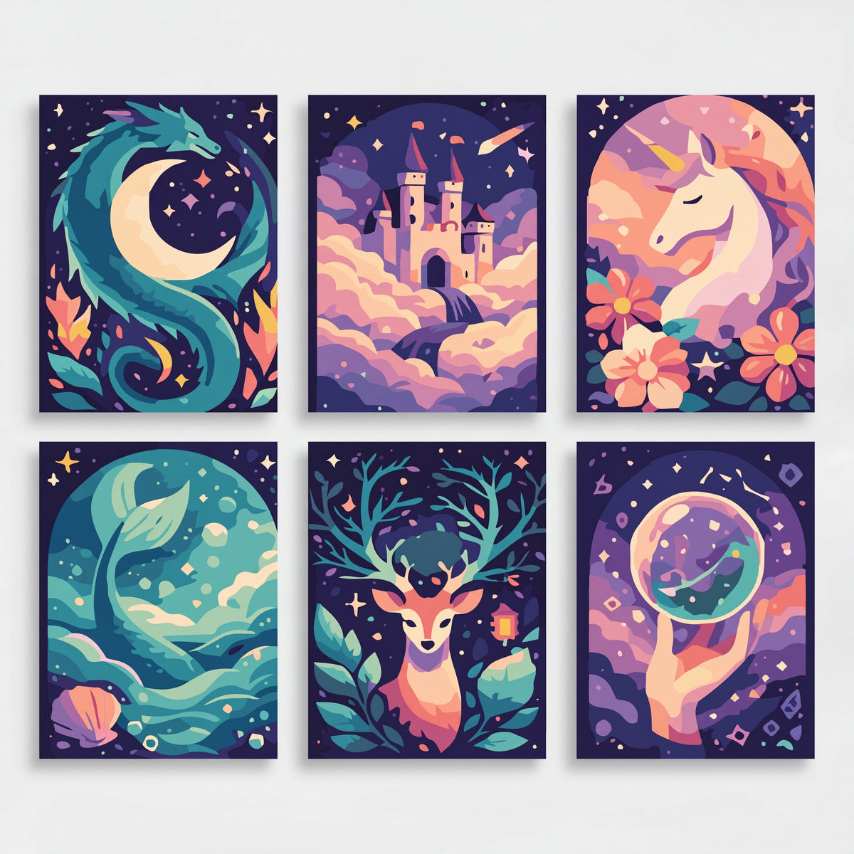 Mystical Realms - Mini Paint by Numbers Set