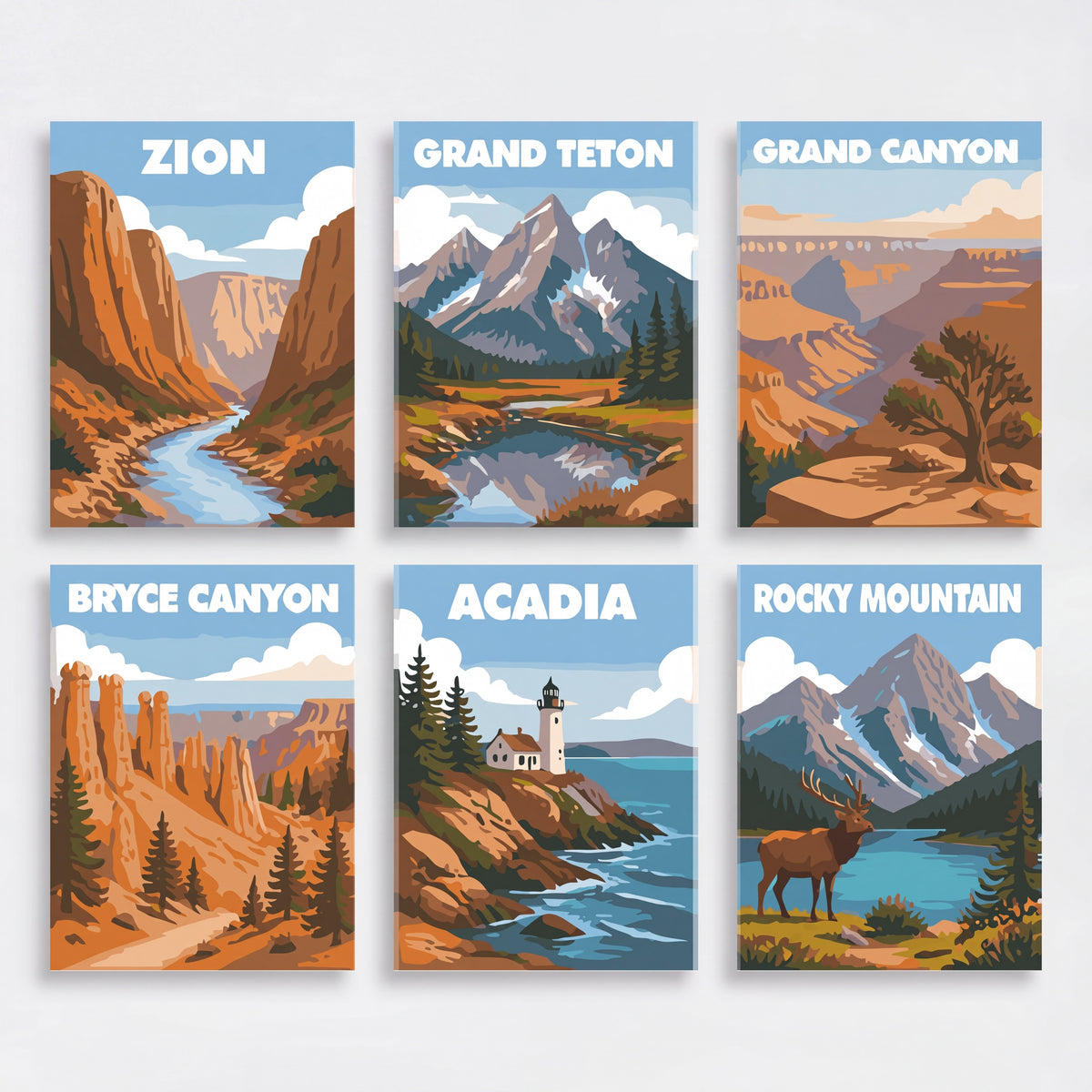 National Parks USA - Mini Paint by Numbers Set