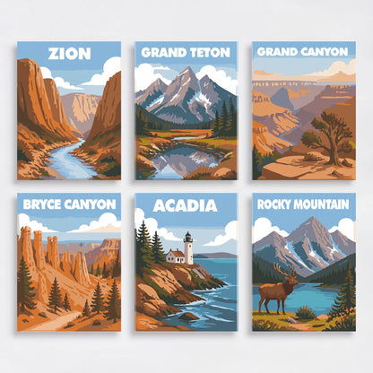 National Parks USA - Mini Paint by Numbers Set