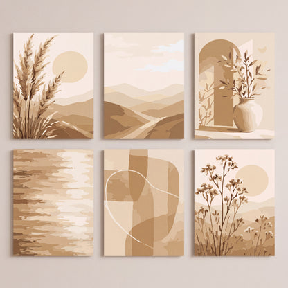 Neutral Desert Bloom - Mini Paint by Numbers Set