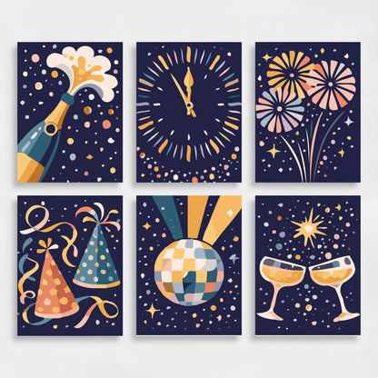 New Year - Mini Paint by Numbers Set