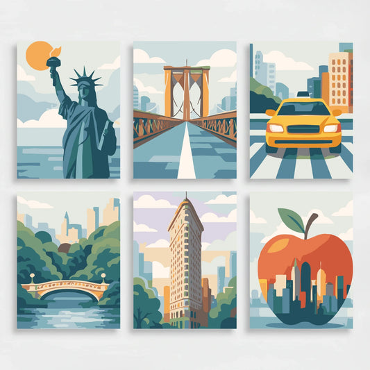 New York Icons - Mini Paint by Numbers Set