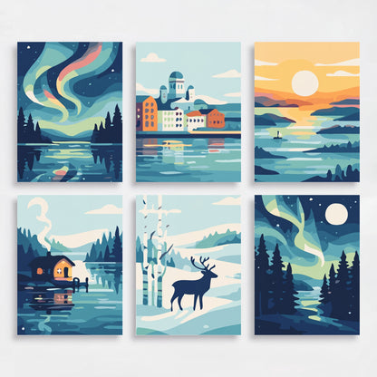 Nordic Wonders - Mini Paint by Numbers Set