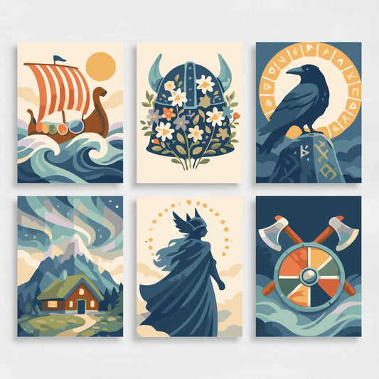 Norse Legends - Mini Paint by Numbers Set