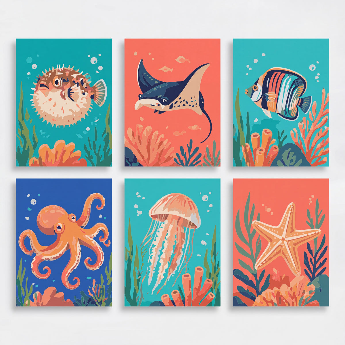 Ocean Life - Mini Paint by Numbers Set