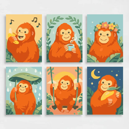 Orangutans - Mini Paint by Numbers Set
