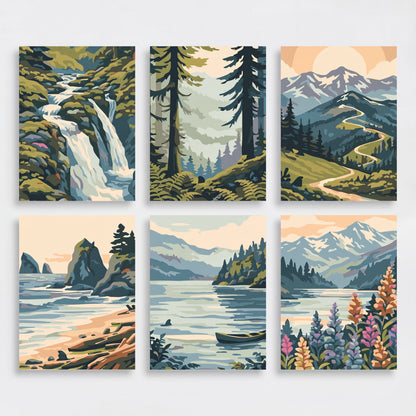 Pacific Northwest Wilderness - Mini Paint by Numbers Set