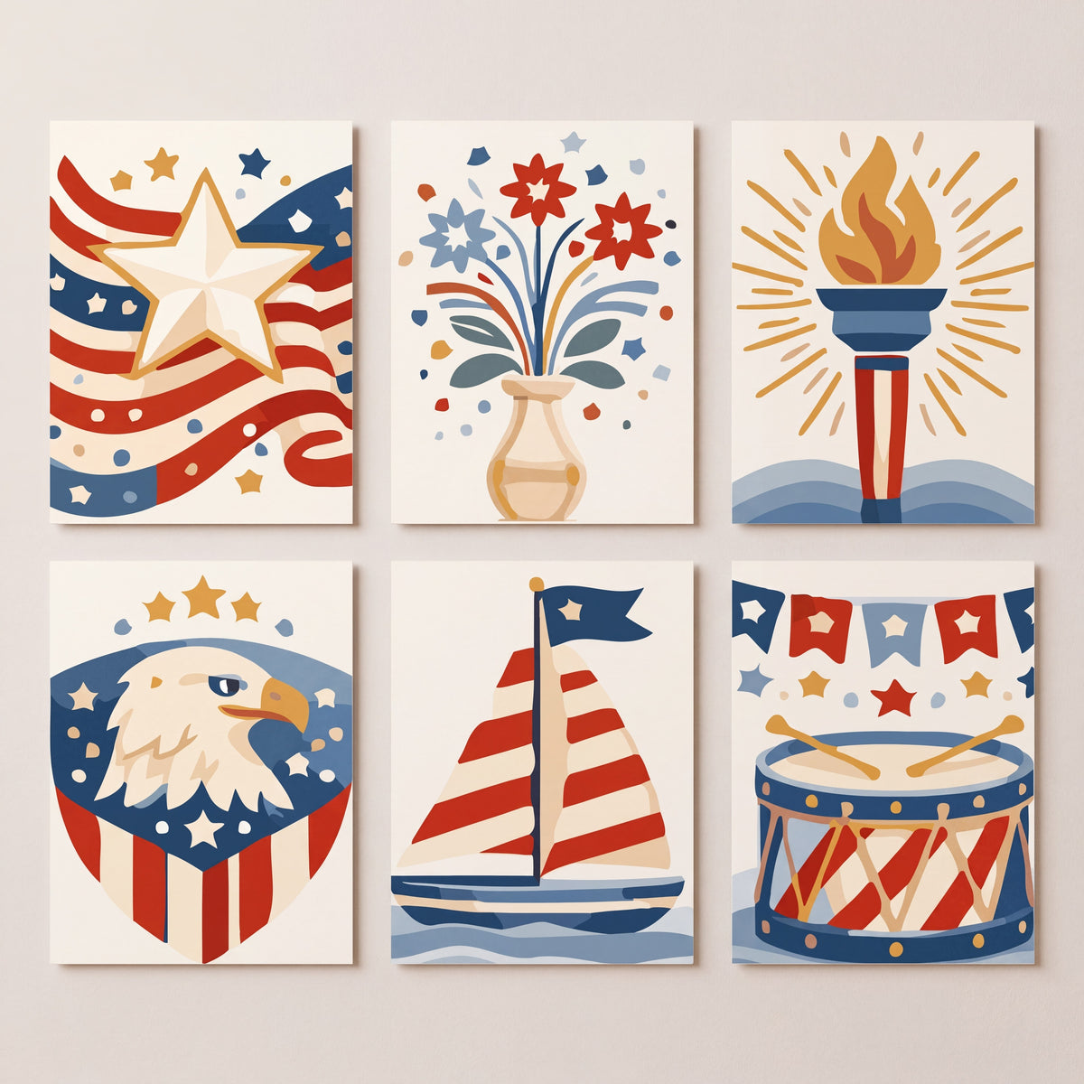 Patriotic Symbols - Mini Paint by Numbers Set