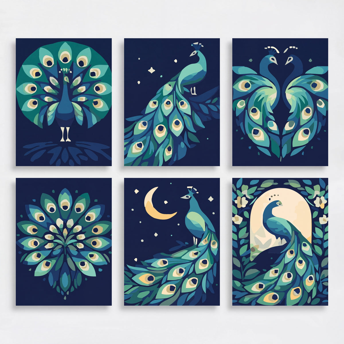Peacocks - Mini Paint by Numbers Set