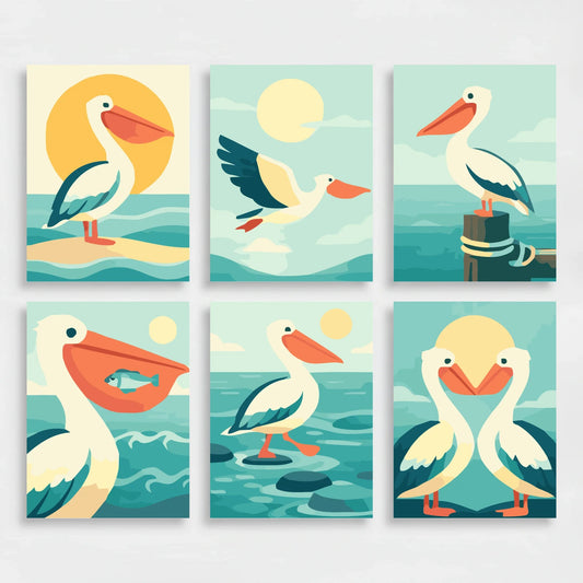 Pelicans - Mini Paint by Numbers Set